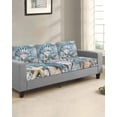 thumbnail image 2 of Blue Shell Coastal Couch Cushion Covers Stretch, Washable Sofa Seat Covers Individual Seat Cushion Sofa Slipcovers Summer Beach Nautical Starfish Coral Couch Cover Furniture Protector S-3PCS, 2 of 7