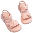 thumbnail image 1 of Xfvqtps Kids Girls Summer Sandals Open Toe Princess Butterfly Hook and Loop Soft Sole Leather Flats Shoes, 1 of 7