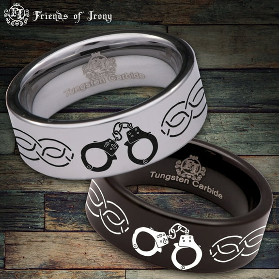 Handcuff Tungsten Carbide Ring