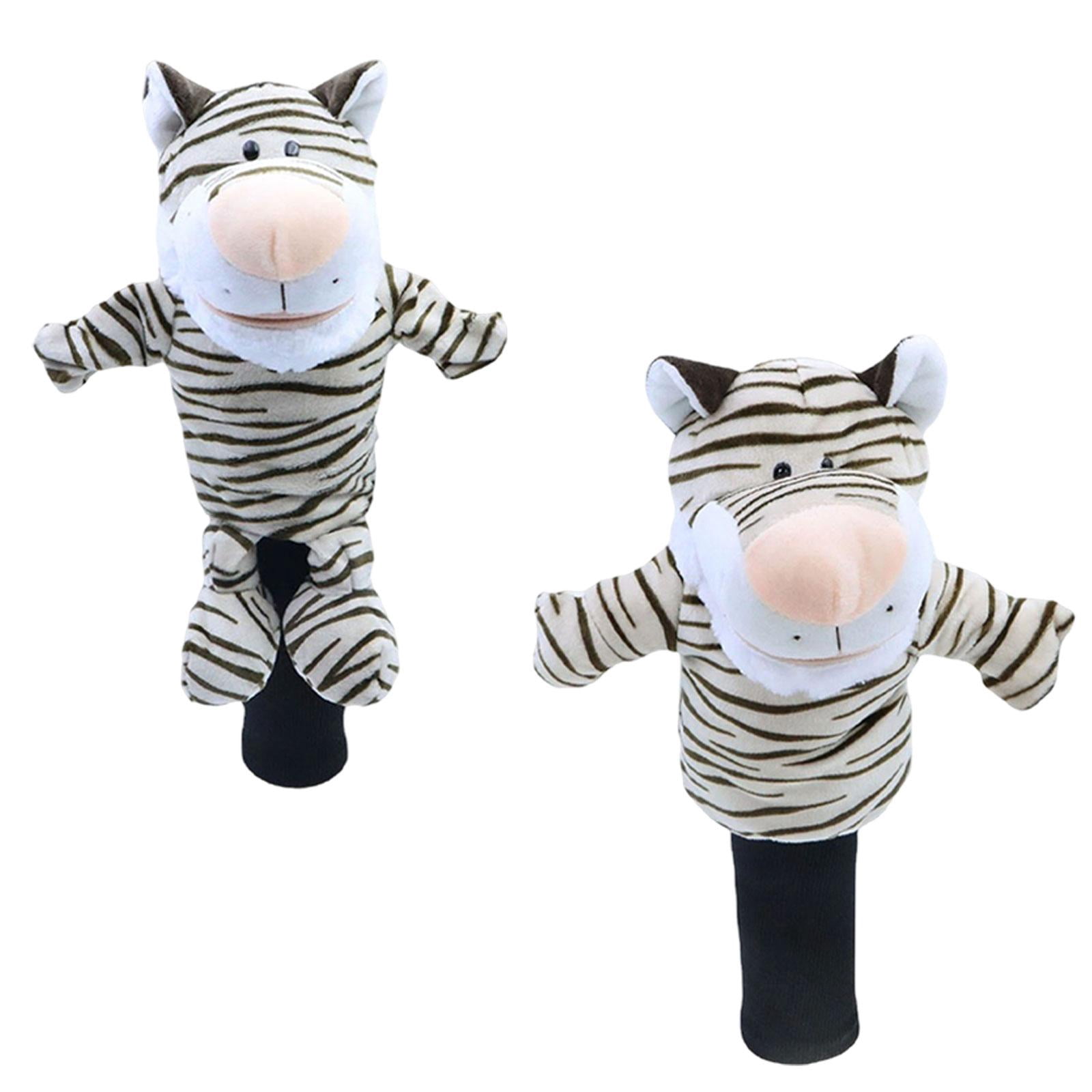funtasica 2 Pieces Tiger Plush Golf Club Head Covers Driver Fairway Wood Headcovers Golfer Gift Universal Soft Funny Protection Sleeves