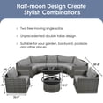 thumbnail image 5 of 9 Pieces Outdoor Patio Sectional Sofa Set, All Weather Furniture Sets Half-Moon Sofa Set with Pillows, Wicker Sofa Set for Backyard Patio Garden, Gray, 5 of 9