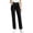 Black, variant on Womens Casual Solid Color Fashion High Waisted Pants Button Fly Straight Leg Strech Pants