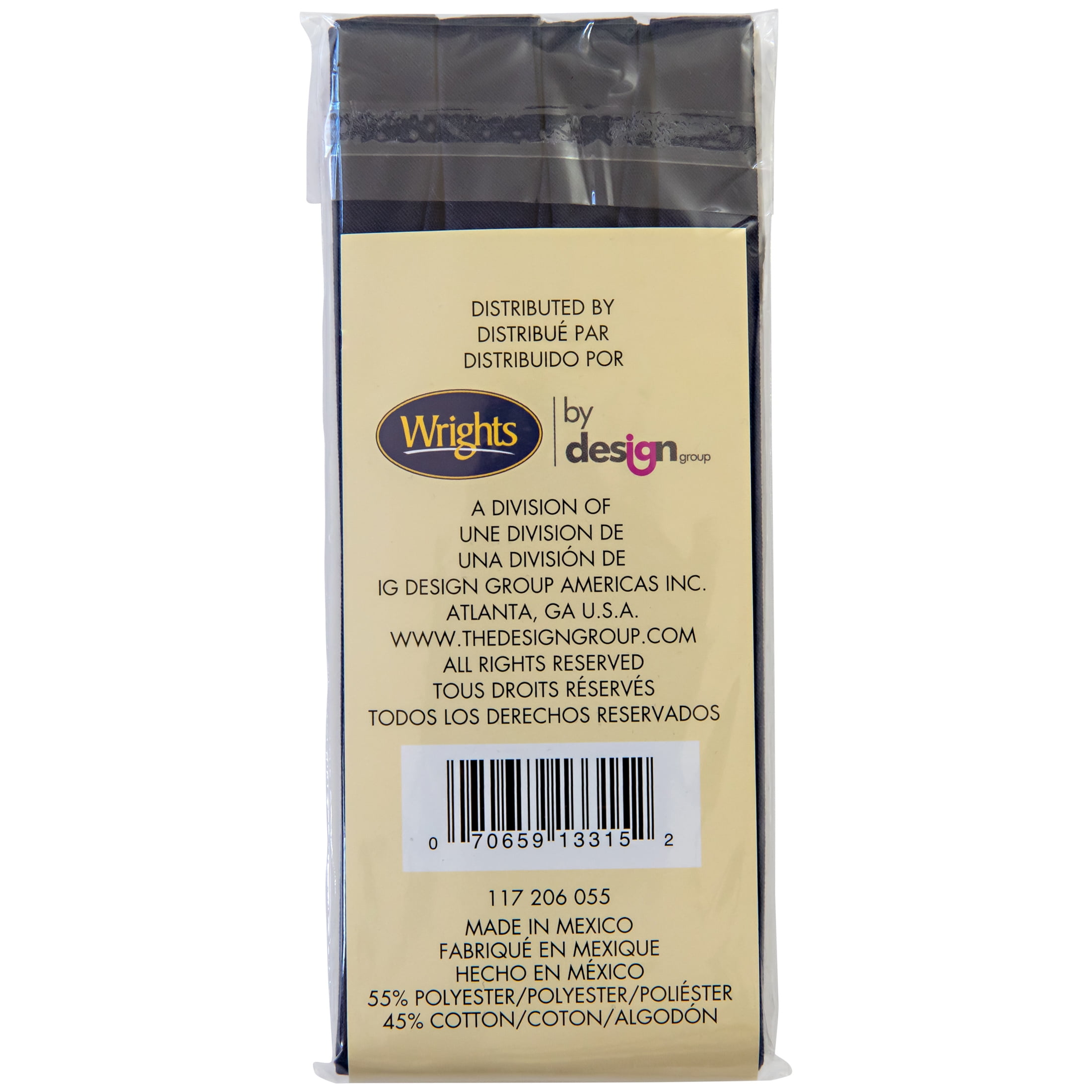 (3 pack) Wrights 1/2" Navy Extra Wide Double Fold Bias Tape, 3 yd
