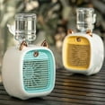 thumbnail image 4 of CNKOO 1 Set 1200mAh 3 Speeds Intermittent/Continuous Misting Cute Shape Small Fan Mute Strong Wind USB Rechargeable Desktop Fan for Off, 4 of 10