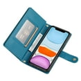 thumbnail image 6 of for iPhone 11 Wallet Case with Crossbody Strap &  Card Holder, Fashion Flip PU Leather Magnetic Clasp Cover for Women Men, Zipper Pocket Purse Phone Case for iPhone 11, Blue, 6 of 10
