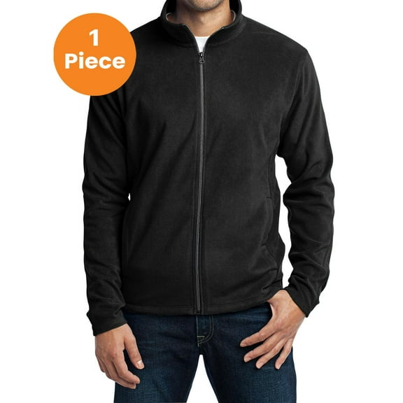 Port Authority F223 Microfleece Jacket , Black, 2XL, Mens Fleece Jackets
