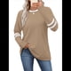 thumbnail image 1 of Camisas de Larga para Mujer, Blusas Casuales con Bloques de Color, Conjuntos de Otoño, Camisetas Básicas, Ropa de Moda Caqui XL, 1 of 6