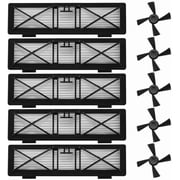 Ultra Performance Filters and Side Brushes Compatible with Neato Robotics D7 D701 D750 D6 D650 D5 D4 D402 D450 D3 D301 D304 Robot Vacuum, 10-Pack