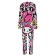 thumbnail image 5 of Kuromi And My Melody Unisex Onesie Pajamas Zipper Jumpsuit Hooded One Piece Sleepwear for Family Mens Womens, 5 of 8