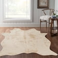 thumbnail image 2 of Linon Faux Cowhide Rug Collection, Cream and Ivory Mix, 5' x 6'6", 2 of 7