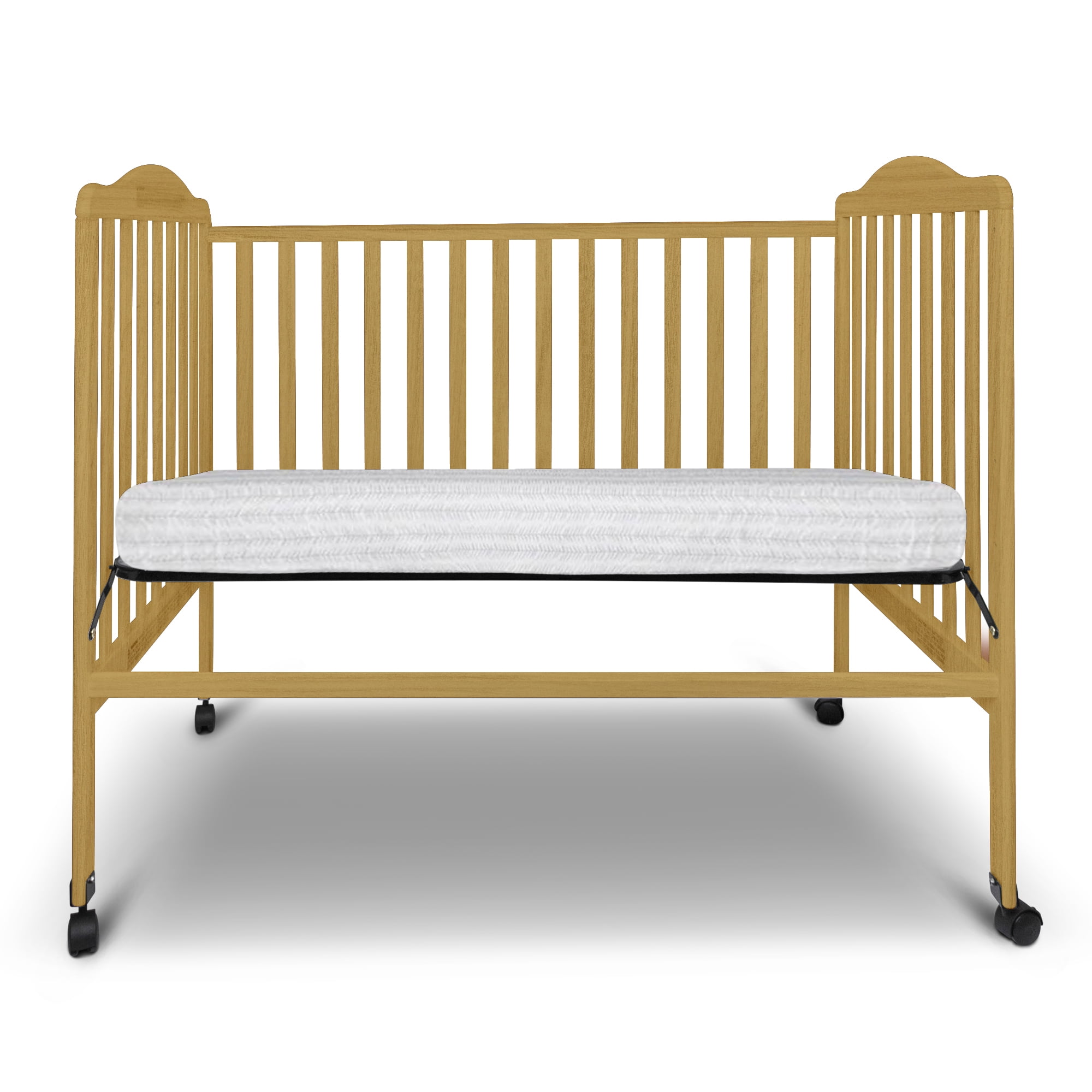 Fizzy Baby 2-in-1 Wooden Crib Convertible Crib to Toddler Bed with 3 Level Mattress Board, Natural