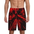 thumbnail image 1 of Balery The Red Head Skull Pantalones cortos de pijama de punto de algodón para hombre con cinturilla y bolsillos-Large, 1 of 6