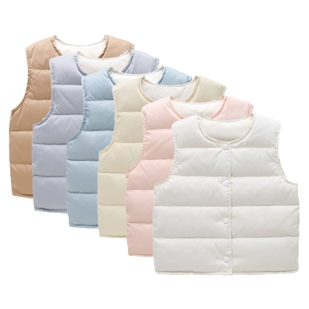 Kids Baby Boys Girls Winter Puffer Vest Coat 1 6Y Toddler Lightweight Down Vest Jacket Sleeveless Outwear New Warm Tank Top Comfort Autumn Winter Down