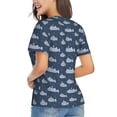 thumbnail image 3 of Fuzoiu Submarine With Periscope Print Women's Classic V-Neck T-Shirt, Short Sleeve V Neck Tees for Casual Everyday Wear,Casual Fit Tee,Summer Fashion Tops-X-Large, 3 of 5