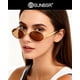 thumbnail image 2 of Gafas de sol SUNBSR retro ovaladas con montura metálica dorada UV400 para mujer/hombre, 2 of 9
