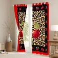 thumbnail image 3 of Erosebridal Fashion Cheetah Print Blackout Curtains Set of 2 (52x84 Each),3D Kawaii Cherries Window Curtains For Kids Girls, 3 of 7