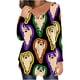thumbnail image 1 of Camiseta informal para mujer, blusa estampada de manga larga con cuello redondo y fruncido Fridja  fjkfkj2107, 1 of 6
