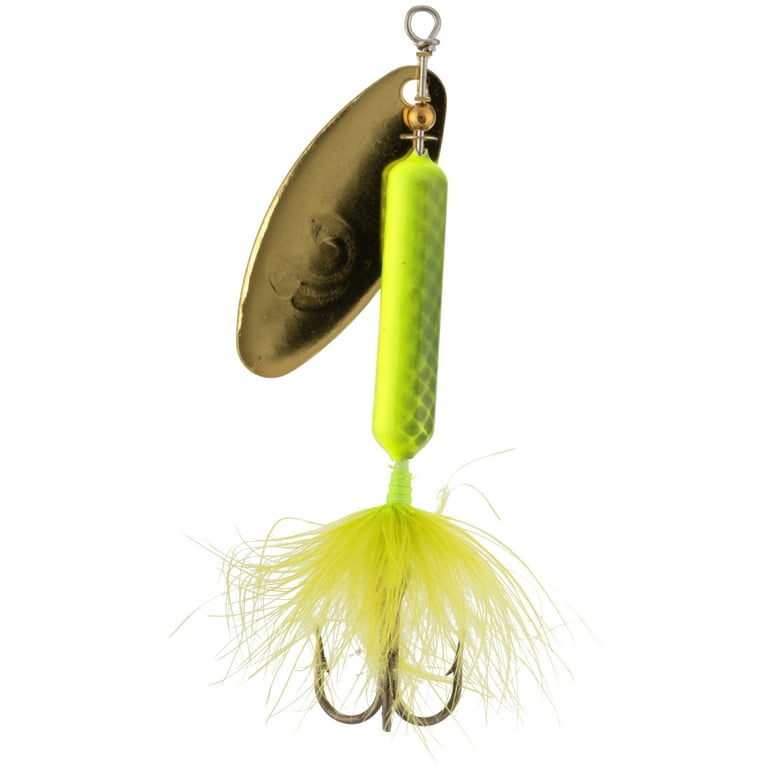 Worden's® Original Chartreuse Rooster Tail®, Inline Spinnerbait Fishing Lure,  3/8 oz 