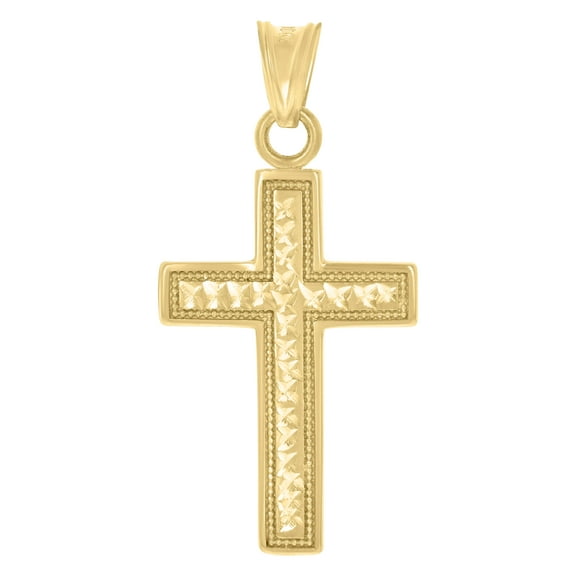 10kt Yellow Gold Mens Cross Religious Charm Pendant 1.3 Grams