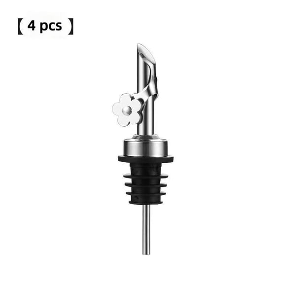 4 Pcs Olive Oil Dispenser Spout, Oil Pour Spouts Replacement with Leak-Proof Design Bottle Pourers Silver. Vruelia