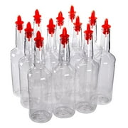 Dozen (12) Plastic Long Neck Bottles with Pourer, Brand Hypothermias, 32 fl oz, 946 ml
