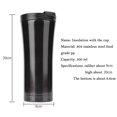 thumbnail image 4 of Termo Botella térmica de vacío de acero inoxidable Taza aislada de té de café unisex (negro JShteea Libre de BPA, 4 of 9