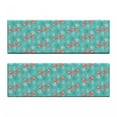 thumbnail image 2 of Flamingo Bench Cushion Set of 2, Tropical Birds with Hawaiian Foliage Background Summer Holiday Theme, Standard Size Foam Pad and Decorative Cover, Turquoise and Coral, by Ambesonne, 2 of 4