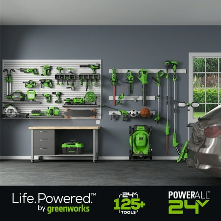 Greenworks - 24V 19” (2x24v) Brushless Push Lawn Mower with (2) 4.0 Ah USB Batteries and Dual-Port Rapid Charger - Green