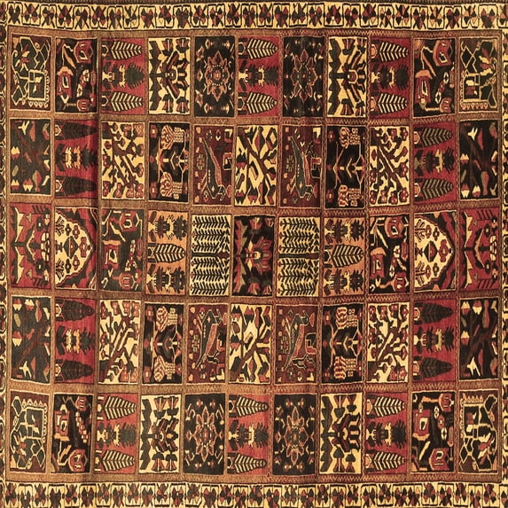 Ahgly Company Indoor Square Animal Brown Traditional Area Rugs, 7' Square