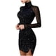 thumbnail image 1 of Vestido de manga larga con costura de nalgas sexy informal a la moda para mujer Fridja  NMB1194, 1 of 9