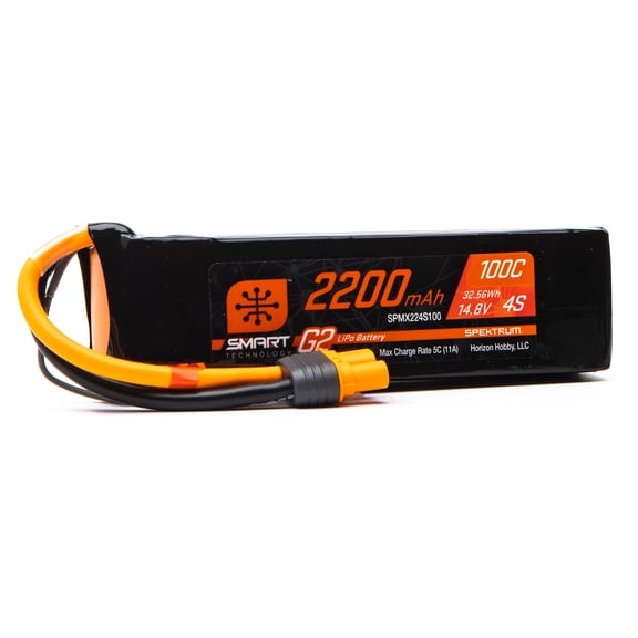 4 Cell 2200mAh 14.8V 100C Smart G2 LiPo: IC3