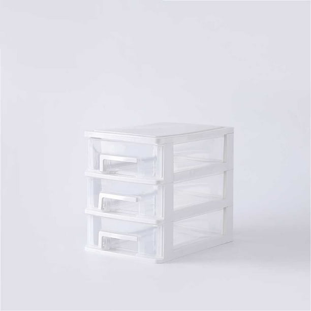 Robot Gxg Desk Drawer Organizer Desktop With Drawers Small Plastic 3 Storage Containers Dresser White And Transpa Com Small Plastic 3 Drawer Desktop Storage, Drawer Desktop Organizer Black And White
