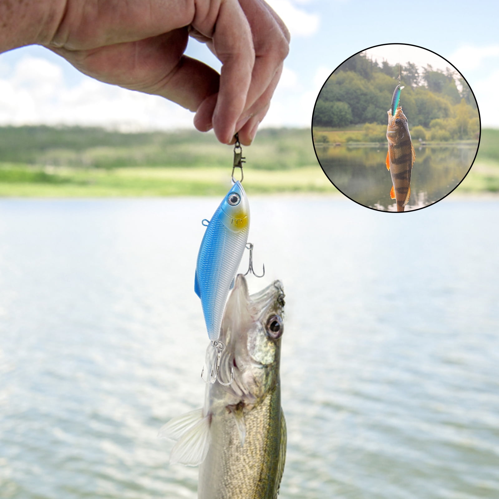 Lzvxtym Fishing Lures,Fishing Lures Kit,Fishing Bait Lure Set for Saltwater Freshwater,with Tackle Box,107Pcs