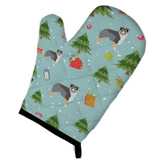 Christmas Australian Shepherd Oven Mitt