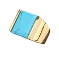 thumbnail image 2 of Anillo de Acero de titanio Minnieouse Rectangular Joyería artificial Acero Moda Dedo Onyxes Personalidad Lujo Turquesa Oro, 2 of 6