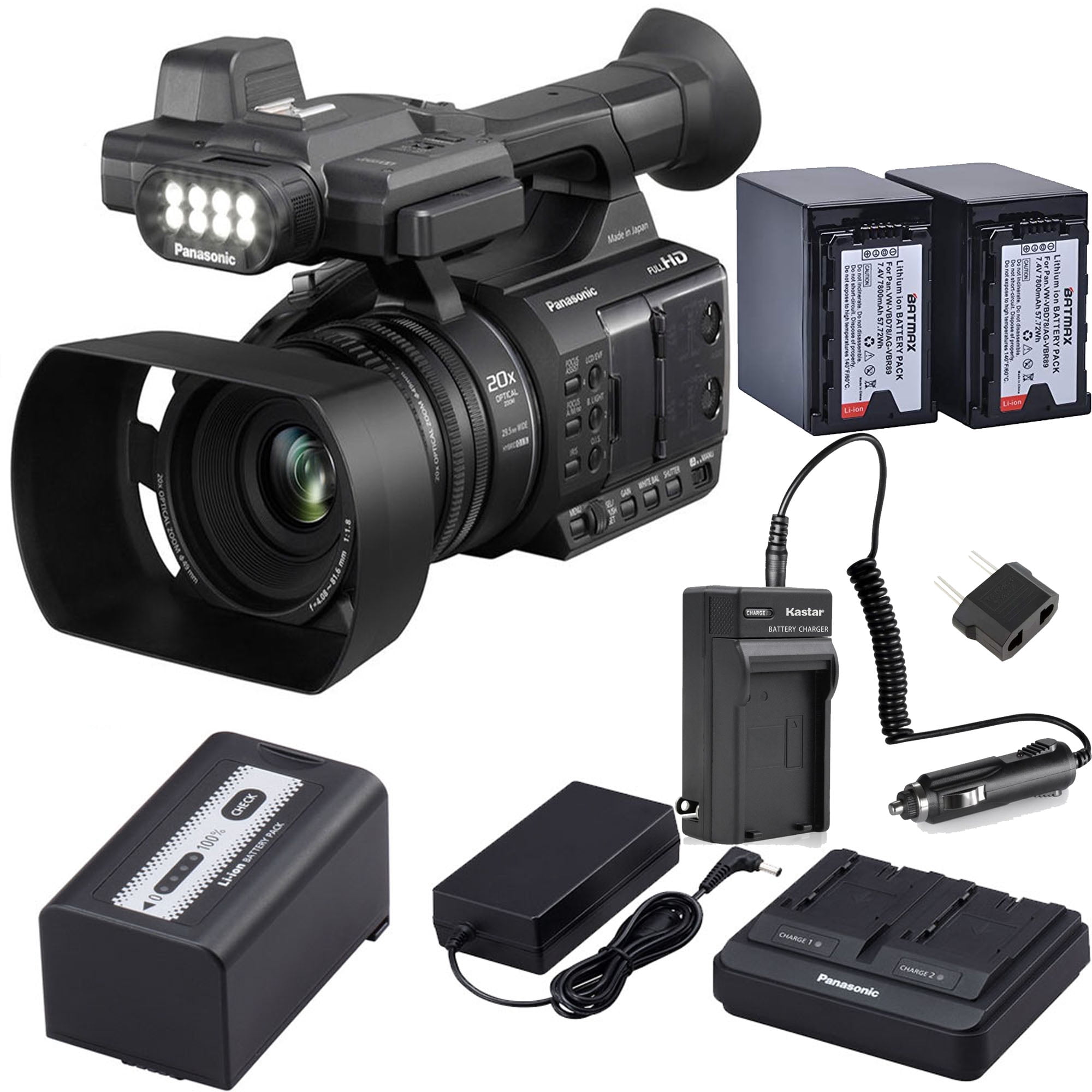 Panasonic AGAC30 Full HD Camcorder with 2x Batteries & AC/DC Charger