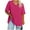 01Hot Pink, variant on AherBiu Plus Size Tops for Women Summer Basic Comfy Tshirts V Neck Short Sleeve Plain Top Tees Shirt