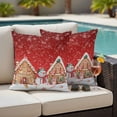 thumbnail image 4 of Christmas Snowman Outdoor Waterproof Pillow Covers, House Snowflake Xmas Candy Decorative Square Throw Pillowcase Sofa Cushion Sham for Patio/Couch/Chair, 18"x18" 2 Pack, 4 of 8