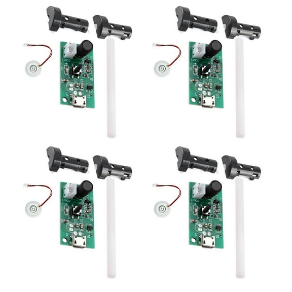 TAPDRA Ultrasonic Mist Maker Driver Board 4pcs Wired Atomizer Discs Cotton Sticks Black Holders for DIY Humidifiers