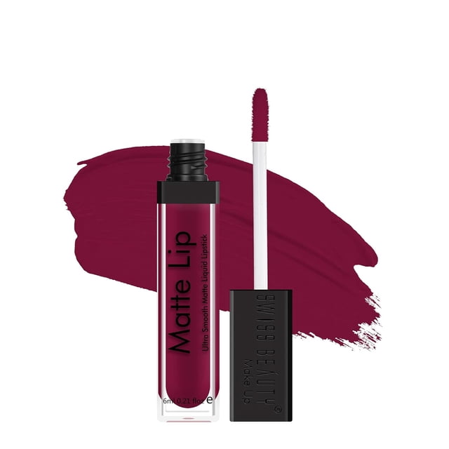 2X Swiss Beauty Ultra Smooth Matte Lip Liquid Lipstick, 6ml Each (Wine)