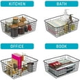 thumbnail image 5 of Wire Baskets for Organizing Household 2 Pack Pantry Baskets For Storage Pantry Wire Black Metal Storage Bins, 5 of 7