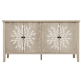 thumbnail image 6 of Tcbosik Buffet Cabinet with Storage, 4-Door Sideboard with Adjustable Shelves, Modern Storage Cabinet, 58" Coffee Bar Cabinet for Kitchen, Hallway, Living Room, Natural, 6 of 8