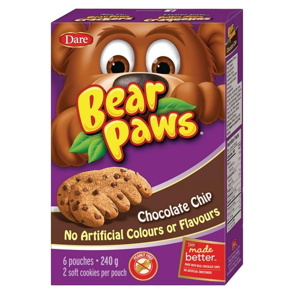 Bear Paws Chocolate Chip Cookies, Dare, 240 g