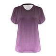 thumbnail image 4 of WRKEKC Summer Tops for Women Plus Size Solid Color V Neck Short Sleeve Casual Comfortable Versatile Everyday Layering Lounge T-Shirts, 4 of 4