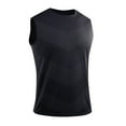 thumbnail image 5 of Taqqpue Men's Tank Tops Solid Color Crew Neck Sleeveless Workout Muscle Shirt Quick Dry Athletic Bodybuilding Gym Performance Tee Shirts for Swim Beach, 5 of 5