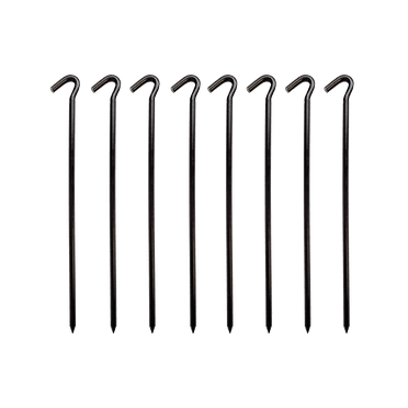 Coghlan's Heavy Duty 12.5" Steel Tent Stake 8-Pack for Tents and Awnings, Solid Steel Pegs for Hard Ground