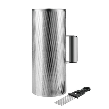 Metal Guiro with Scraper Shack 5" x 12" - Round Cylinder Stainless Steel Latin Hand Percussion Instrument with Handle Guiro Musical Training Tool for Jazz Bands, Concerts, Live Performance