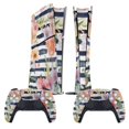 thumbnail image 2 of Skin Sticker for PS5 Slim Standard PS5 Pro Disc Digital Edition Console and Controllers Decals for Playstation 5 (Spring Floral Stripes ,PS5 Pro Standard), 2 of 5