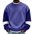 thumbnail image 2 of qafoshin Mens Color Block Crew Neck Long Sleeve Pullover Tops, Fashion Basic Regular Fit Casual Sweatshirts, 2 of 5