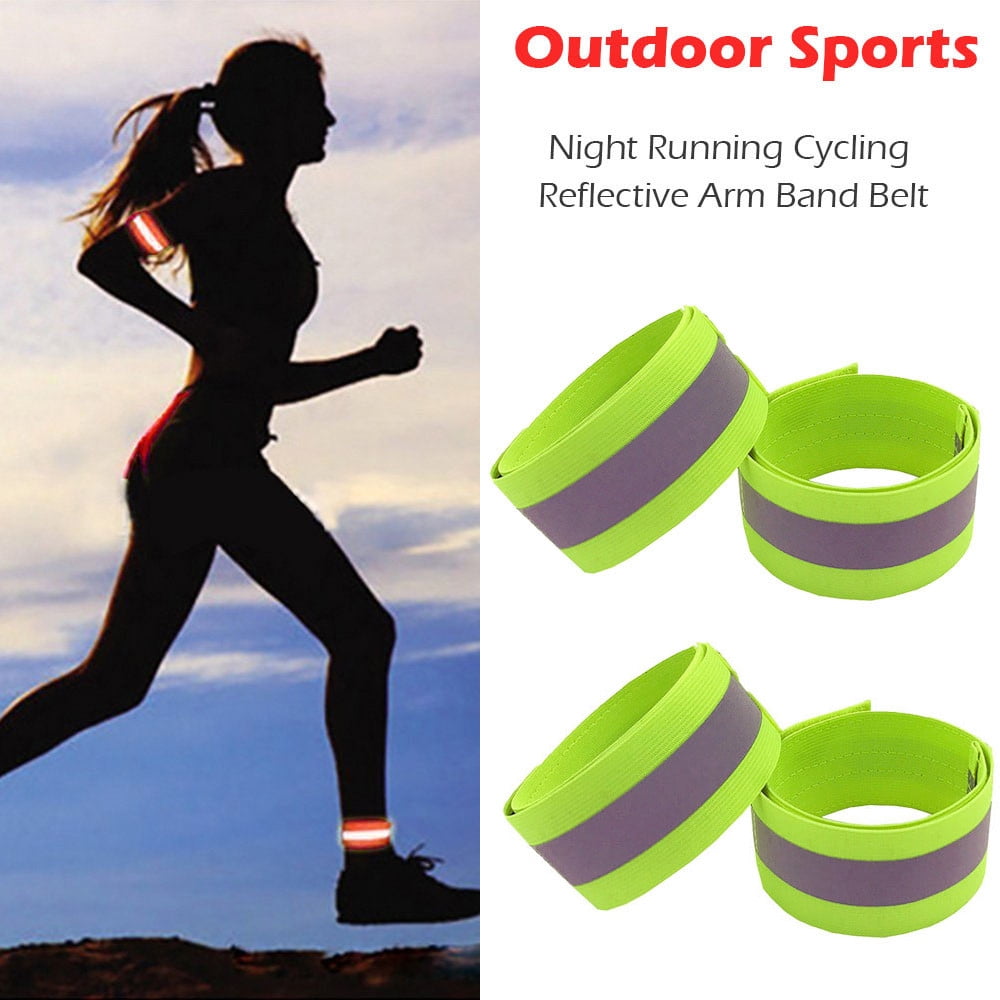 4pcs LED Safety Night Armband Reflective Belt Strap Arm Band Belt Outdoor 